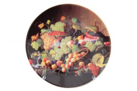 Тарелка декоративная Elan gallery, Натюрморт с фруктами, 10 см, на подставке