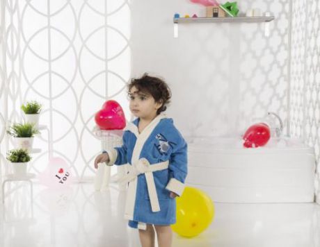 Детский халат KARNA, SNOP, 2-3 года, синий