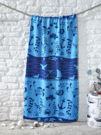 Полотенце пляжное KARNA, ADRIAN, 75*150 см, голубой