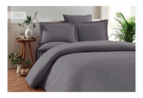 Комплект постельного белья двуспальный-евро KARNA, RUYA, серый