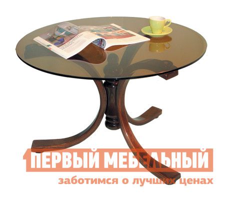 Круглый журнальный столик стеклянный Мебелик Лорд
