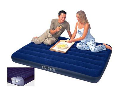 Intex Кровать "Classic Downy" 137*191*22см флок, синий 68758