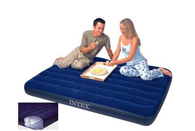 Intex Кровать "Classic Downy" 152*203*22см флок, синий 68759