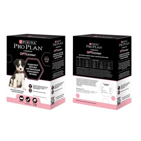Сухой корм Pro Plan для щенков средних пород с чувствительной кожей, лосось+рис, 1.5кг
