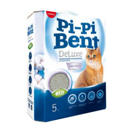 Комкующийся наполнитель Pi-Pi-Bent  "DeLuxe Classic" для кошек, 5кг
