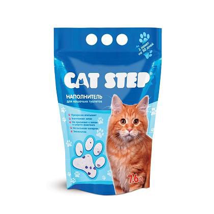 Силикагелевый наполнитель Cat Step для кошек, 3л (1.4кг)