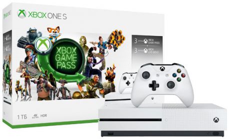 Microsoft Xbox One S 1Tb + 3M Game Pass + 3M Live (белый)