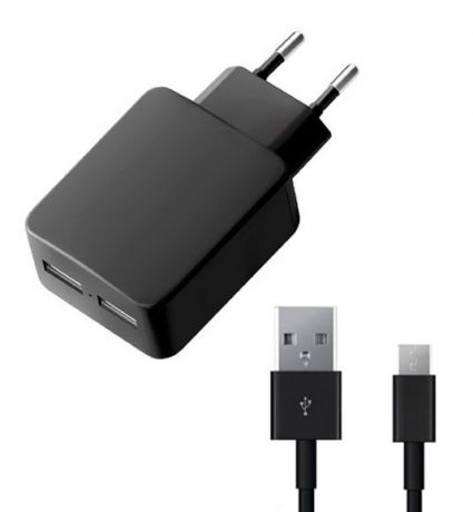 Deppa Ultra 2 USB 3.4 А + дата-кабель 8-pin Apple MFI (черный)