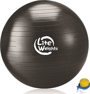 Мяч гимнастический Lite Weights 1869 LW (100см антивзрыв ножной насос черный)