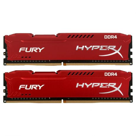 DIMM DDR4, 16ГБ (2x8ГБ), Kingston HyperX Fury Red, HX424C15FR2K2/16