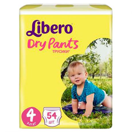 Трусики Libero Dry Pants Size 4 (7-11кг), 54 шт