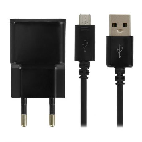 Сетевое зарядное устройство MobileData CH-05-MC Black, 1А, 1 USB, с кабелем micro USB, черный