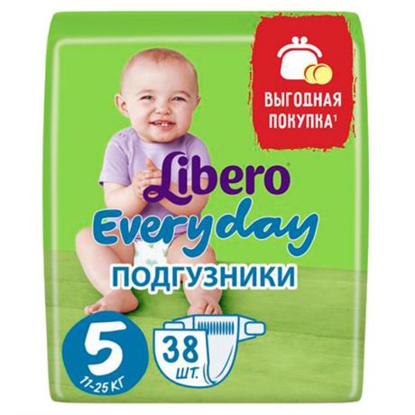 Подгузники Libero Everyday Size 5 (11-25кг), 38 шт