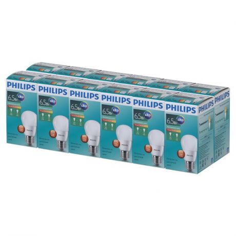 Упаковка ламп 12 шт Philips ESS LED Lustre 6.5-60W E27 827 P48
