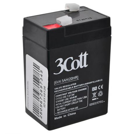батарея аккумуляторная 3Cott 6V 4,5Ah