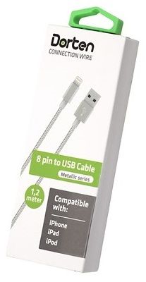 Кабель Dorten Steel series USB-Apple(8pin) 1m (металлик)