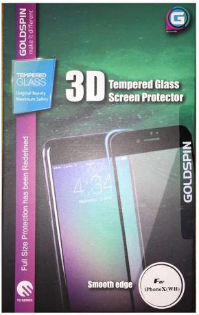 Защитное стекло Goldspin 3D Glass для Apple iPhone X белая рамка