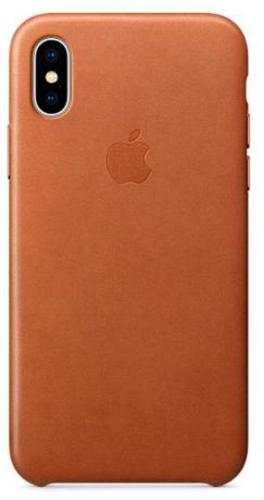 Клип-кейс Apple Leather Case для iPhone X (золотисто-коричневый)