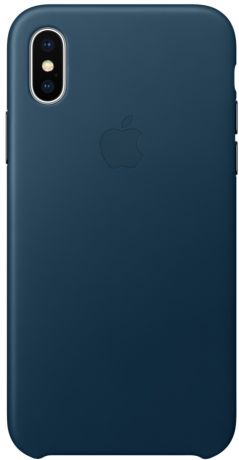 Клип-кейс Apple Leather Case для iPhone X (космический синий)