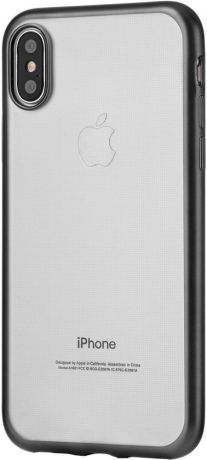 Клип-кейс uBear Silicone для Apple iPhone X с рамкой (черный)