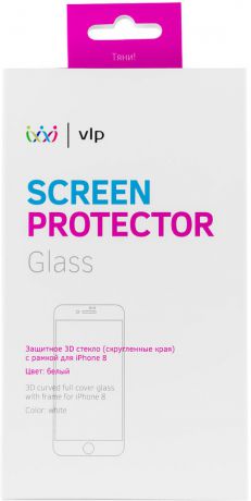 Защитное стекло VLP 3D для Apple iPhone 8 белая рамка