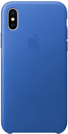 Клип-кейс Apple Leather Case для iPhone X (синий электрик)