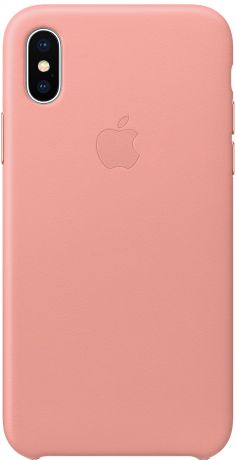 Клип-кейс Apple Leather Case для iPhone X (бледно-розовый)