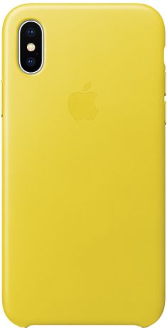 Клип-кейс Apple Leather Case для iPhone X (желтая весна)