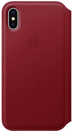 Чехол-книжка Apple Leather Folio для iPhone X (красный)