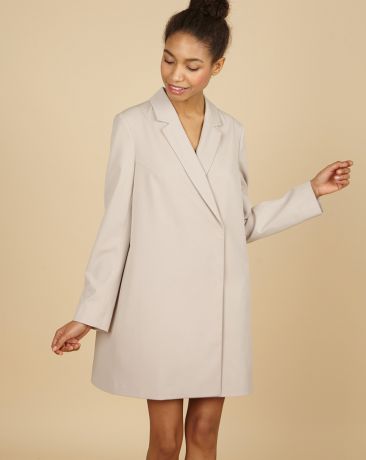 12Storeez Платье-пиджак мини (светло-бежевый)