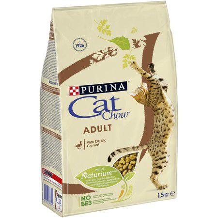PURINA CAT CHOW Cat Chow Adult Duck сухой корм для взрослых кошек с уткой - 1,5 кг