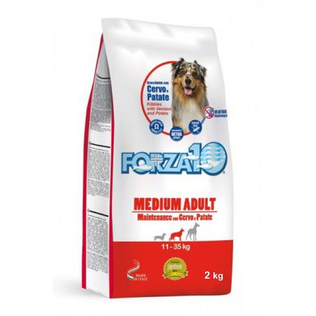 Forza10 Forza10 Maintenance для взрослых собак средних пород из благородного мяса дикого оленя с молодым картофелем - 2 кг