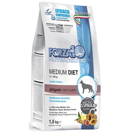 Forza10 Forza10 Diet для взрослых собак средних пород из ягненка с микрокапсулами - 1,5 кг