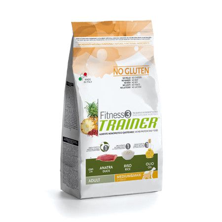 Trainer Сухой корм Trainer Fitness3 No Gluten Medium/Maxi Adult Duck and Rice - 3 кг