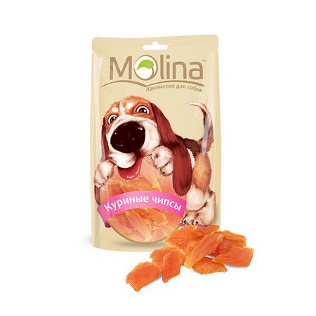 Molina Molina для собак Куриные чипсы, 80г