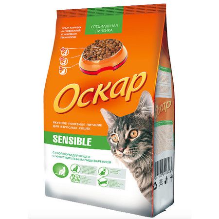 Оскар Оскар Sensible сухой с плохим пищеварением и привередливых к еде кошек МКБ 10 кг