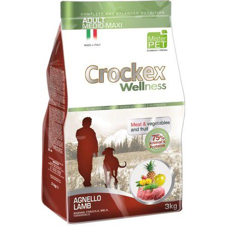 Crockex Wellness Сухой корм Crockex Wellness для взрослых собак средних и крупных пород с ягненком и рисом