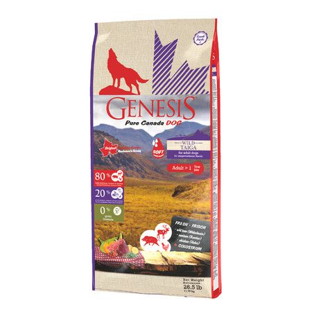 GENESIS Genesis Pure Canada Wild Taiga Soft с повышенной влажностью для взрослых собак всех пород с мясом дикого кабана, северного оленя и курицы