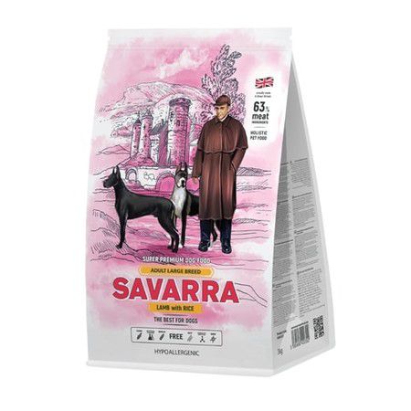 Savarra Savarra Adult Dog Large Breed Сухой корм для взрослых собак крупных пород с ягненком и рисом - 12 кг