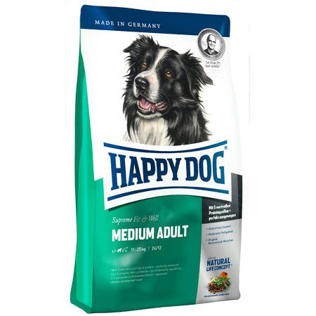 Happy Dog Сухой корм Happy Dog Supreme Fit & Well Medium Adult для взрослых собак средних пород с птицей и лососем