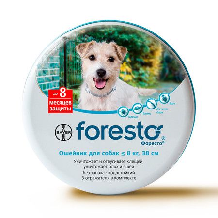 Bayer Ошейник Foresto от клещей и блох для собак с весом менее 8 кг - 38 см