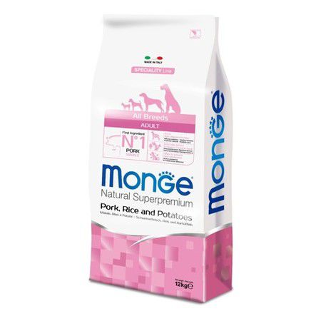 MONGE Сухой корм Monge Dog Speciality для собак всех пород свинина с рисом и картофелем