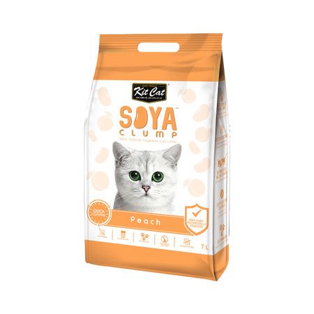Kit Cat Kit Cat SoyaClump Soybean Litter Peach соевый биоразлагаемый комкующийся наполнитель с ароматом персика - 7 л