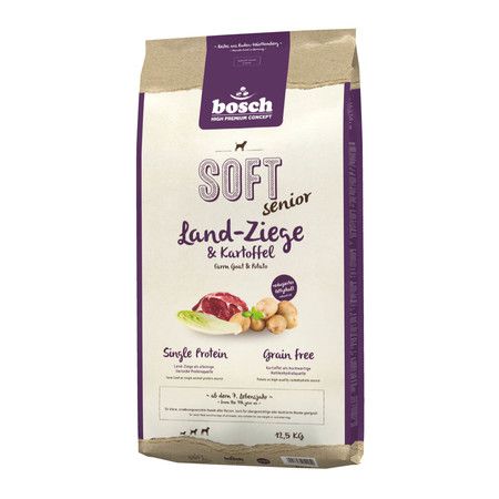 Bosch Полувлажный корм Bosch Soft Senior для пожилых собак всех пород с чувствительным пищеварением, склонных к аллергии и пищевой непереносимости с козлятиной и картофелем