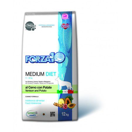 Forza10 Forza10 Diet для взрослых собак средних пород из оленины с картофелем с микрокапсулами