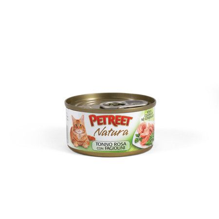 PETREET Petreet Консервы для Кошек Кусочки розового тунца с зеленой фасолью