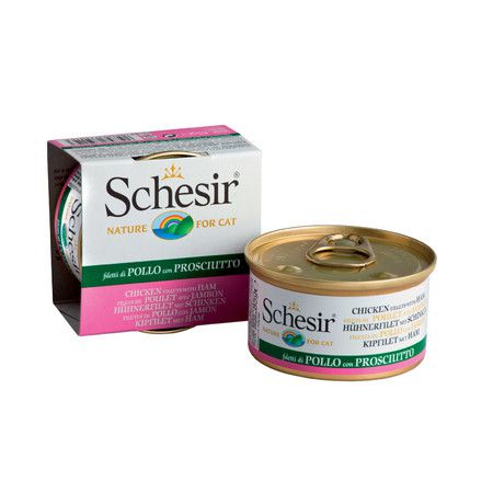 Schesir Schesir для кошек с филе цыпленка и ветчиной - 85 гр 14 шт