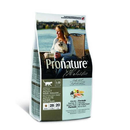 PRONATURE Сухой корм Pronature Holistic для кошек для кожи и шерсти с лососем и коричневым рисом - 2,72 кг