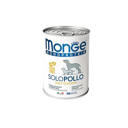 MONGE Monge Dog Monoproteico Solo консервы для собак паштет из курицы 400 г x 24 шт