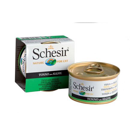 Schesir Schesir для кошек с тунцом и морскими водорослями - 85 гр 14 шт
